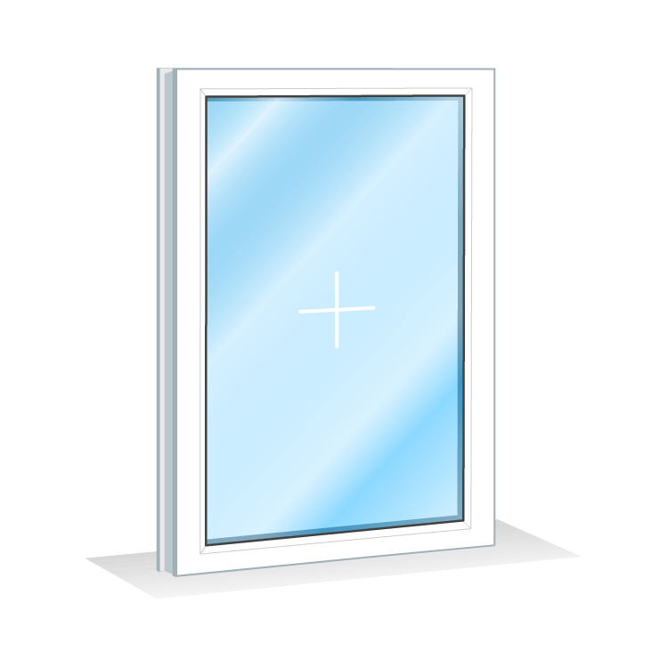 Одностворчатое глухое пластиковое окно 800 x 1100